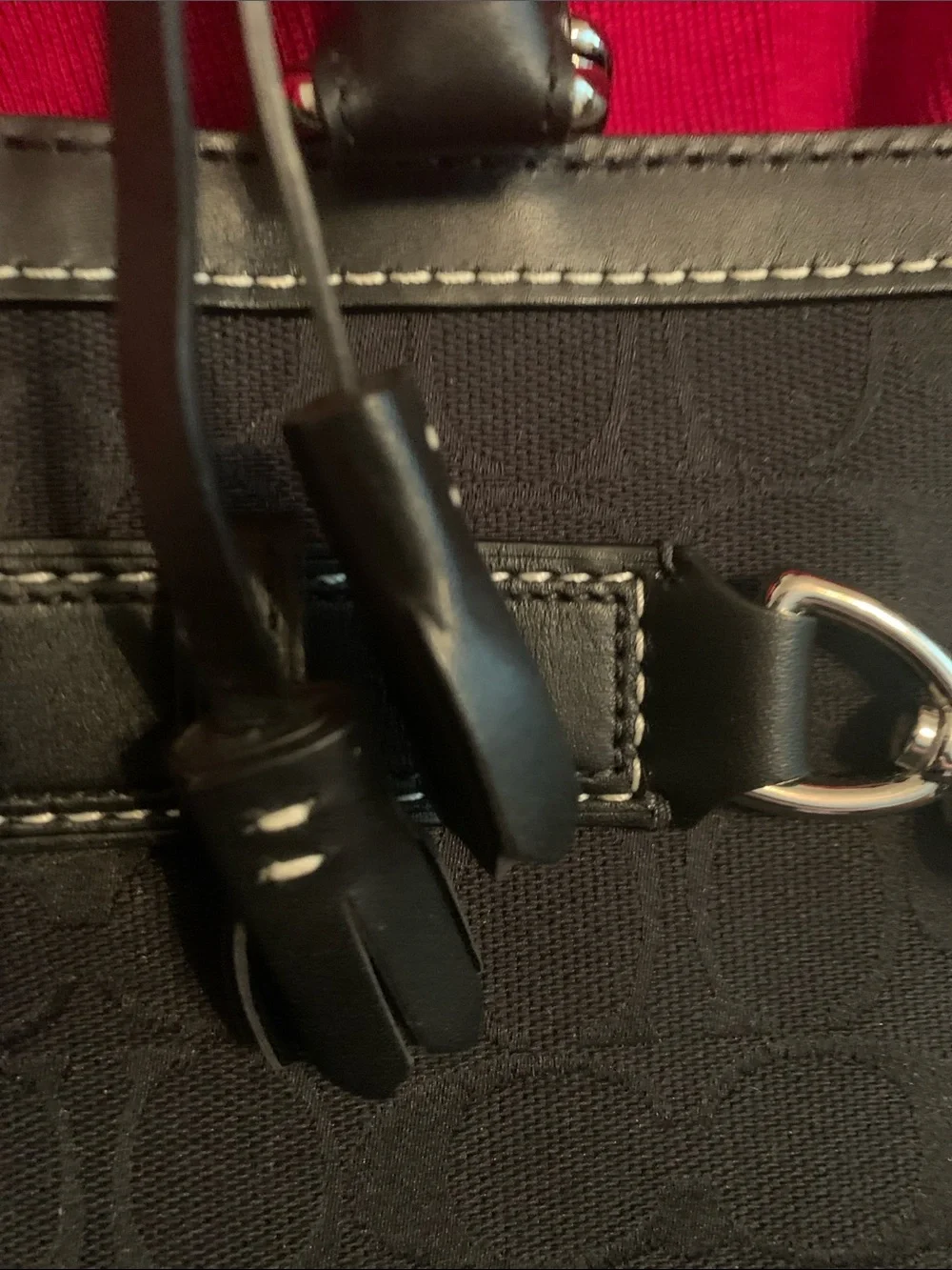 Coach Black Signature Satchel with Silver Hardware